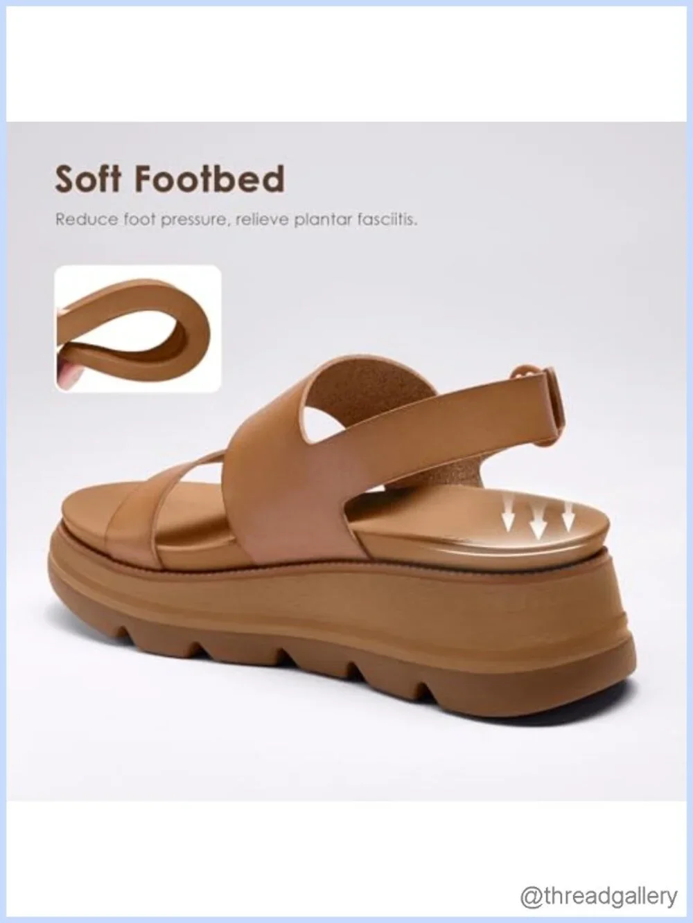 Women's Platform Wedge Sandals with Arch Support Non-Slip Summer Walking Shoes